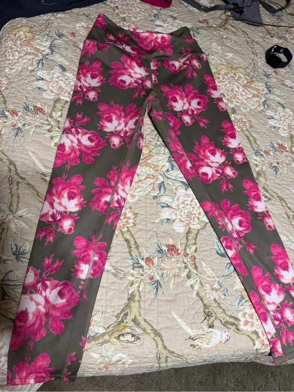 Free People Pink Floral Leggings